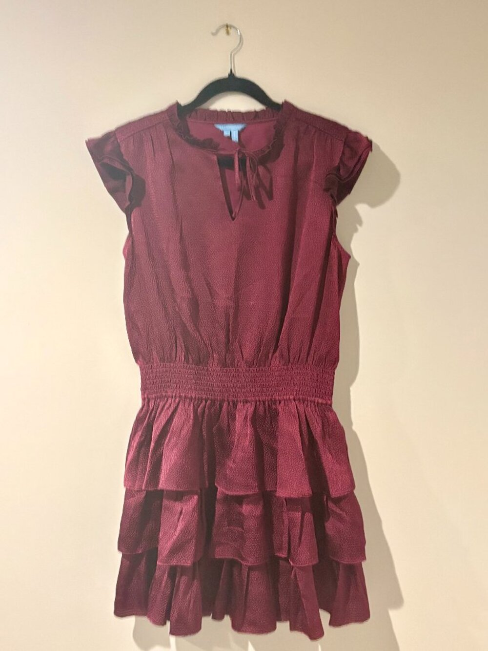 Alana Tiered Dress in Hammered Satin
